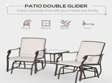 Gliding Jack and Jill Seat, with Glass-Top Table - Brown/Beige T3398P322162