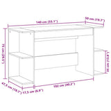 Desk Grey Sonoma 140x50x75 cm Engineered Wood 840553