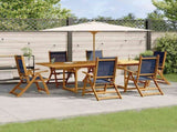 7 Piece Garden Dining Set Solid Wood Acacia and Textilene 3279306