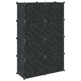 Storage Cube Organiser with 8 Cubes and Doors Black PP 4019579