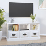 TV Cabinet High Gloss White 100x35x50 cm Engineered Wood 816290