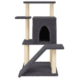 Cat Tree with Sisal Scratching Posts Dark Grey 97 cm 172099