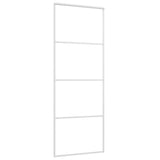 Sliding Door Frosted ESG Glass and Aluminium 76x205 cm White 151657