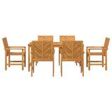 Garden Dining Set 7 pcs Brown Solid Acacia Wood 3154107