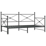 Daybed with Trundle without Mattress Black 100x190 cm Steel 4104676
