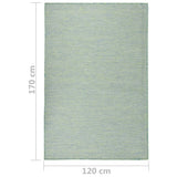 Outdoor Flatweave Rug 120x170 cm Turquoise 340802