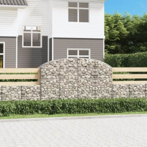 Arched Gabion Basket 200x50x120/140 cm Galvanised Iron 153476