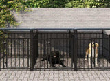 Outdoor Dog Kennel with Roof Steel 7.51 m 3124591