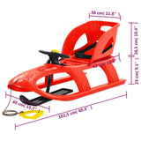 Sledge with Seat and Wheel Red 102.5x40x23 cm Polypropylene 93728