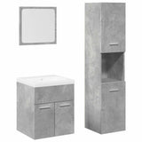 4 Piece Bathroom Furniture Set Concrete Grey Engineered Wood 3324879