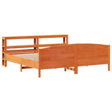 Bed Frame without Mattress Wax Brown 180x200 cm Super King Solid Wood Pine 3306218