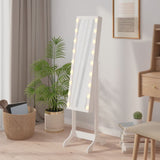 Free-Standing Mirror with LED White 34x37x146 cm 351766