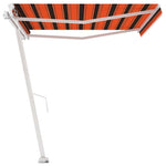 ZNTS Freestanding Manual Retractable Awning 400x300 cm Orange/Brown 3069540