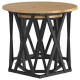 Side Table 2 pcs Artisan Oak Engineered Wood and Steel 868248