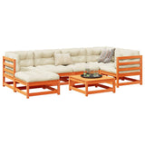 7 Piece Garden Sofa Set Wax Brown Solid Wood Pine 3299531