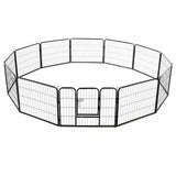 Dog Playpen 12 Panels Steel 80x60 cm Black 170573