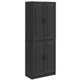 Cabinet Set 2 pcs Black Engineered Wood 3416944