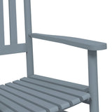 Rocking Chairs 2pcs with Foldable Table Grey Solid Wood Poplar 3281593