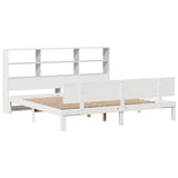 Bookcase Bed without Mattress White 180x200 cm Super King Solid Wood Pine 3322673