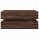 Coffee Table with LED Lights Brown Oak 90x50x40 cm 839867