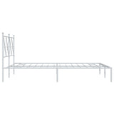 Metal Bed Frame without Mattress with Headboard White 135x190cm 376550