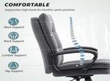 Double Padded Linen-Look Office Chair - Charcoal Grey T3398P377411