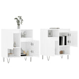Sideboards 2 pcs High Gloss White Engineered Wood 3190127