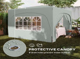 3 x 3m Pop-Up Gazebo Shelter, with Accessories - Light Grey T3398P328389