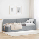 Corner Bed Frame with Headboard Light Grey 80 x 200 cm Fabric 42016479