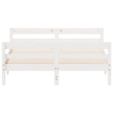 Bed Frame without Mattress White 140x200 cm Solid Wood Pine 842787