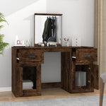 Dressing Table with Mirror Smoked Oak 130x50x132.5 cm 3185340