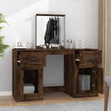 Dressing Table with Mirror Smoked Oak 130x50x132.5 cm 3185340