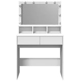 Dressing Table with LED White 80x41x134.5 cm 848185