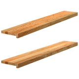 Window Sills 2 pcs Light Brown 120x20x2 cm Solid Wood Oak 4009138