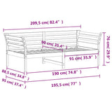 Day Bed without Mattress White 90x190 cm Single Solid Wood Pine 842879