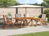 5 Piece Garden Dining Set Solid Wood Acacia and Textilene 3279296
