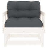 Garden Chairs with Cushions 2 pcs White Solid Wood Pine 825444