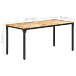 ZNTS Dining Table 160x80x76 cm Rough Mango Wood 321974