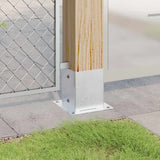 Post Bases Square 4 pcs Silver 121x121 mm Galvanised Steel 42000014