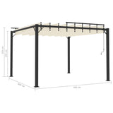 Gazebo with Louvered Roof 3x3 m Cream Fabric and Aluminium 313924