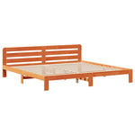 ZNTS Bed Frame without Mattress Wax Brown 180x200 cm Super King Solid Wood Pine 3309934