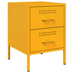 ZNTS Bedside Cabinets 2 pcs Mustard Yellow 36x39x50.5 cm Steel 842929