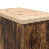 Garage Storage Cabinet Smoked Oak 30x51x85 cm Solid Wood Pine 860557