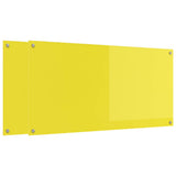Kitchen Backsplash 2 pcs Yellow 120 x 60 cm Tempered Glass 3415517