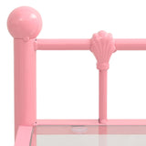 ZNTS Bedside Cabinets 2 pcs Pink and Transparent Metal and Glass 325079