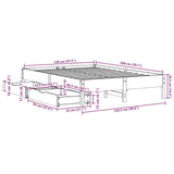 Bed Frame without Mattress White 120x200 cm Solid Wood Pine 3301714