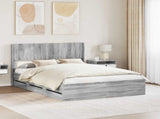 Bed Frame with Storage and Headboard Grey Sonoma 150 x 200 cm 3414298