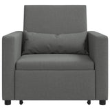Pull out Sofa Bed Single Dark grey 90 x 165 x 87 cm Fabric 42002685