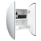 Bathroom Cabinet with Round Mirror&LED White 40x40x17.5 cm 345579