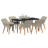 Dining Set Light grey Poly rattan 3261709